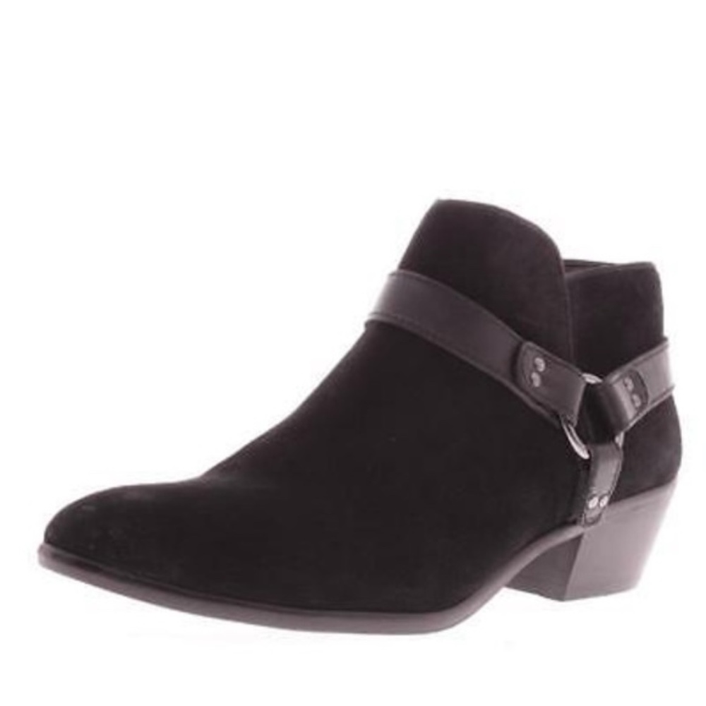 Sam Edelman Phoenix Suede/Leather Booties w Ankle Buckle and Side Zip Size 7.5